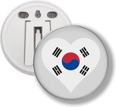 Button Met Clip - Hart Vlag Korea