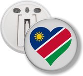 Button Met Clip - Hart Vlag Nambia