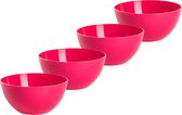 Plasticforte kommetjes/schaaltjes - 4x - dessert/ontbijt - kunststof - D17 x H7 cm - fuchsia roze