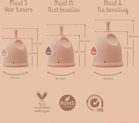 Bamboozy Menstruatiecup Maat L Herbruikbare Menstruatie Cup Period Menstrueren Zero Waste