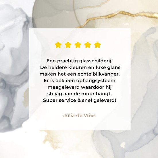 MuchoWow® Peinture sur verre 80x160 cm - Peinture sur verre acrylique - Marbre - Doré - Zwart - Photo sur verre - Peintures