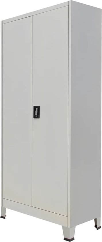 vidaXL Armoire de bureau avec 2 portes Acier 90x40x180 cm Gris