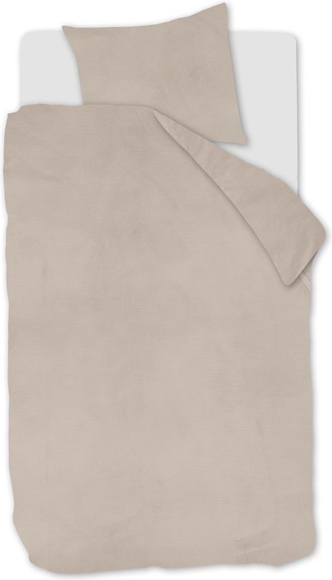 At Home by BeddingHouse Cosy Corduroy dekbedovertrek - Eenpersoons - 140x200/220 - Naturel