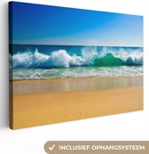 Canvas Schilderij Zee - Golf - Strand - 60x40 cm - Wanddecoratie