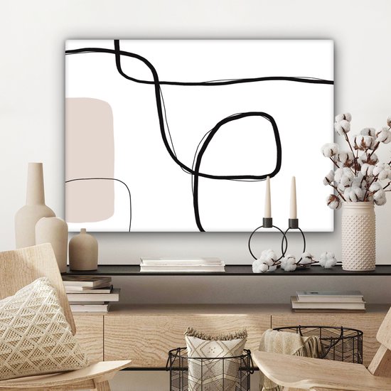 Tableau Peinture Abstrait - Pastel - Minimalisme - 80x60 cm - Décoration murale