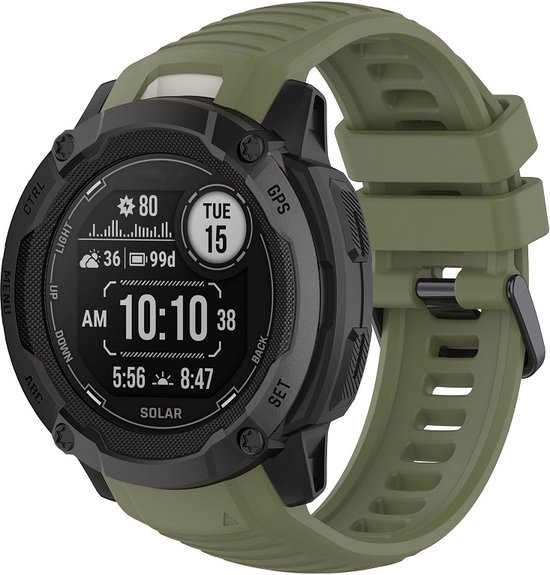 Bracelet en Siliconen - adapté pour Garmin Instinct 2X (Solar) - vert