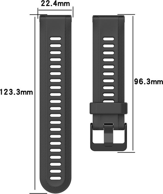 Bracelet en Siliconen - adapté pour Garmin Forerunner 935 / 945 / 955 / 965 / 745 - noir
