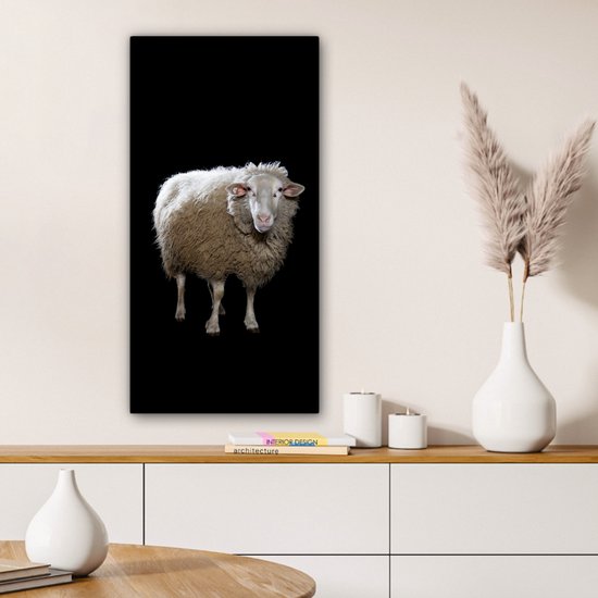 Tableau Mouton - Animaux de la ferme - Zwart - 40x80 cm - Décoration murale