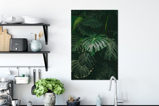 Peintures sur toile Feuilles - Monstera - Motif - 60x90 cm - Décoration murale