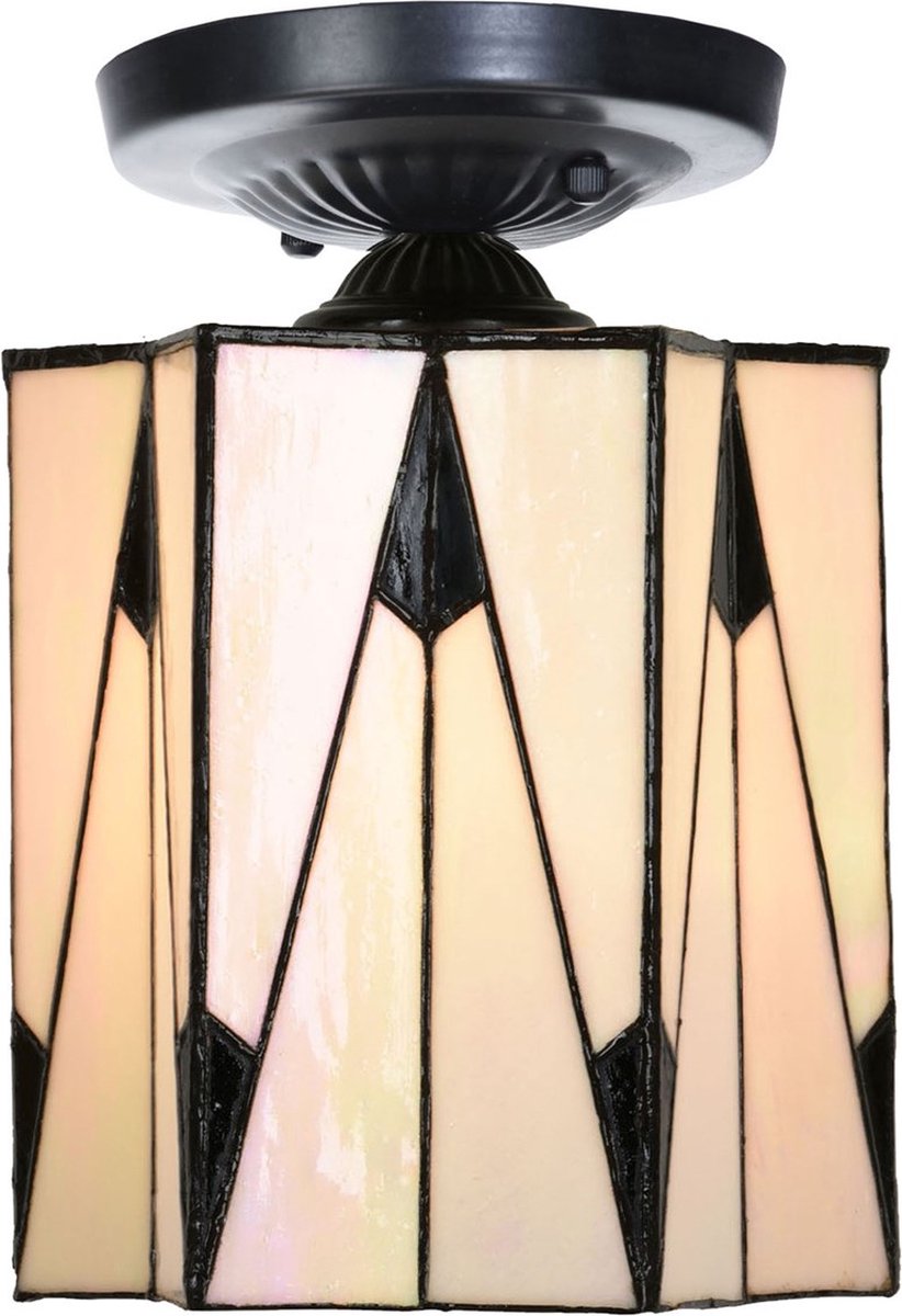 Art Deco Trade Coloured by Art Deco Trade Tiffany plafonnière zwart met French Art Deco