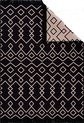 apijtloper - Kleed voor woonkamer, slaapkamer, keuken, kinderkamer, badkamer - Boho Kelim kleden - loper gang kleed zwart-beige, maat: 160 x 230 cm