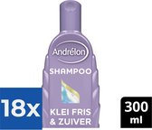 Andrélon Klei Fris & Zuiver Shampoo 300 ml - Voordeelverpakking 18 stuks