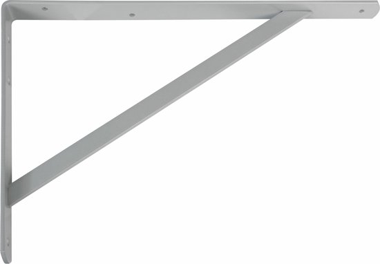 AMIG Support d'étagère/support d'étagère en métal - 4x - peint en gris - H250 x L200 mm - supports d'étagère - jusqu'à 320 kg