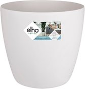 Elho Brussels Rond Wielen 40 - Grote Bloempot voor Binnen - 100% Gerecycled Plastic - Ø 39.0 x H 36.5 cm - Wit
