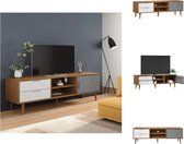 vidaXL MOLDE Tv-meubel - 158 x 40 x 49 cm - Bruin - Massief grenenhout UV-vernis - Kast