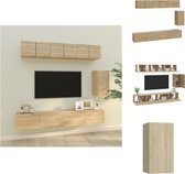 vidaXL TV-meubelset - Klassiek Sonoma Eiken - Wandgemonteerd - 3x 60x30x30cm - 1x 30.5x30x60cm - 2x 100x30x30cm - Kast