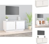 vidaXL TV meubel - Grenenhout - 80 x 35 x 40.5 cm - Wit - Kast