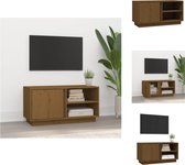 vidaXL Tv-kast - Massief grenenhout - 80 x 35 x 40.5 cm - Honingbruin - Kast