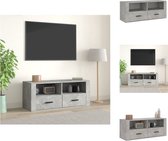 vidaXL TV-kast Betongrijs 100x35x40 cm - klassiek design - Kast
