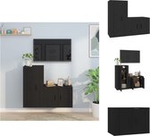 vidaXL TV-meubelset zwart - 57 x 34.5 x 40 cm - bewerkt hout - Kast