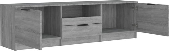 vidaXL Tv-meubel 140x35x40 cm massief grenenhout grijs