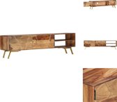 vidaXL TV-meubel Sheeshamhout - 140x30x40 cm - Rustieke Charme - Massief hout en staal - Kast