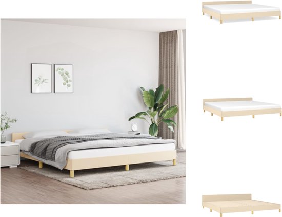 vidaXL Bedframe Luxe - Bedframes - 203x206x50cm - Crème stof - Bed