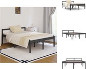 vidaXL Bedframe - Massief grenenhout - 195.5 x 145.5 x 70.5 cm - Grijs - Bed