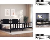 vidaXL Bed - Massief Grenenhout - 205.5 x 205.5 x 100 cm - Zwart - Bed