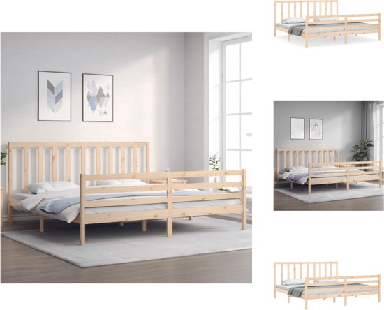 vidaXL Bed Vierkant - 205.5 x 205.5 x 100 cm - Massief Grenenhout - Bed