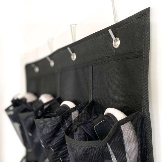 YWKJDDM Organizer boven de deur voor schoenen, 24 vakken, opbergtas, hangende schoenenorganizer, netvakken, hangende organizer voor slaapkamer, woonkamer, badkamer (met 4 haken