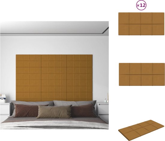 vidaXL Wandpanelen - Fluweel - 60 x 30 cm - Warmte- en geluidsisolatie - Wandpaneel