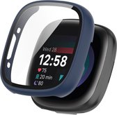 Watch case screenprotector - hoesje - geschikt voor Fitbit Versa 4 - donkerblauw
