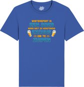 Wintersport is een goed excuus om te zuipen - Grappige Apres Ski en Bier Wintersport Kleding - Unisex - Foute Ski en Snowboard Vakantie Cadeau - Unisex T-Shirt - Royal Blauw - Maat 4XL