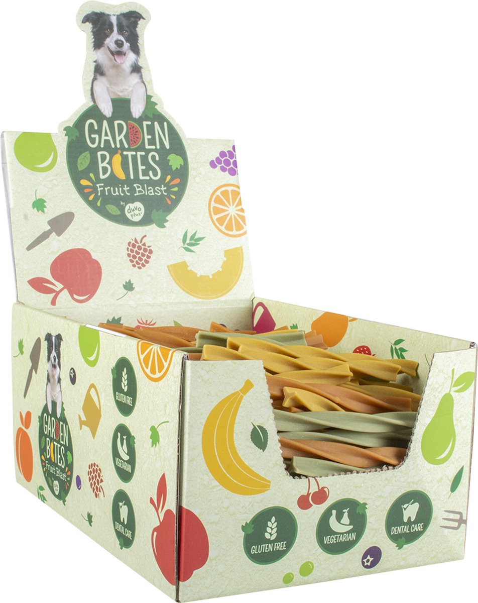 Doos : Garden Bites Fruity dental swirls S 324 stuks - 13cm - 7,8g