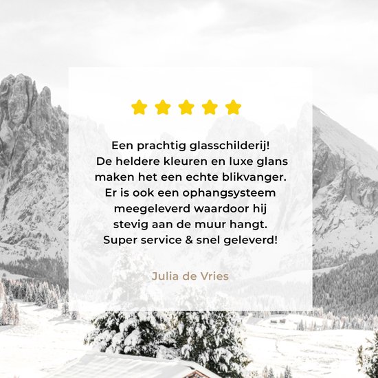 MuchoWow® Peinture sur verre 120x160 cm - Peinture sur verre acrylique - Hiver - Montagnes - Paysage - Neige - Photo sur verre - Peintures