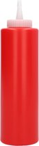 6x Flacon doseur rond compressible rouge 500 ml + bouchon bec verseur pour dosage - Set de 6 Pièces
