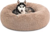 Hondenbed Groot Donut - Diameter 91 cm Hondenmand voor Grote Honden, Pluche Hondenkussen Rond Knus Bed Wasbaar Kameel