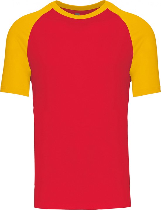 T-shirt Mannen Kariban Ronde hals Korte mouw Red / Yellow Katoen