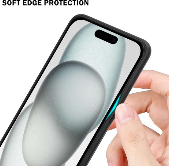 Coque Cadorabo pour Apple iPhone 15 en ROUGE - NOIR - Housse de protection bicolore en silicone TPU Housse et dos en verre trempé