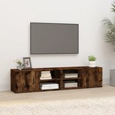 vidaXL - TV-meubel - Gerookt Eiken - 80x31.5x36 cm - Opbergruimte - Stevig - Kast