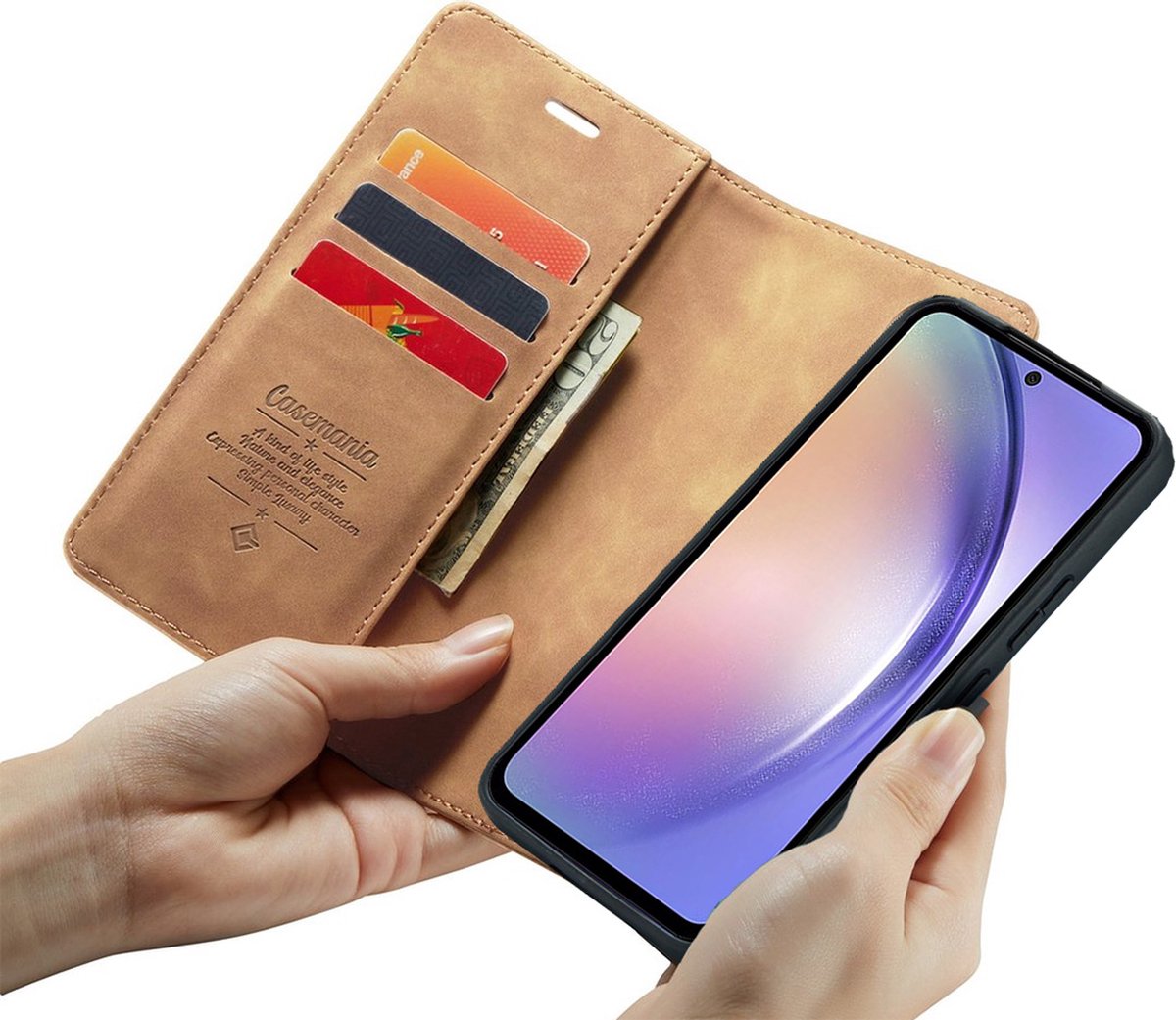 Google Pixel 8 Bookcase hoesje - CaseMe - Effen Bruin - Kunstleer