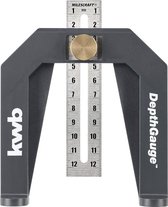 kwb dieptemeter/dieptemeter voor bovenfrezen en tafelzagen inclusief 2 meetschalen in cm en inch