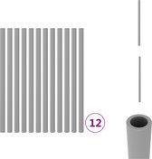 vidaXL Trampolinepaalhoezen - Grijs - 92.5 cm - EPE-schuim - 12 stuks - Trampolinebeschermhoes