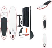 vidaXL SUP Board - Inflatable Stand Up Paddleboard - 390 x 81 x 10 cm - Red and White - EVA and Aluminium - SUP board