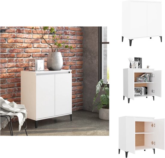 Relaxdays keukenkast industrieel ontwerp met deuren, 124,5 x 60 x 35 cm