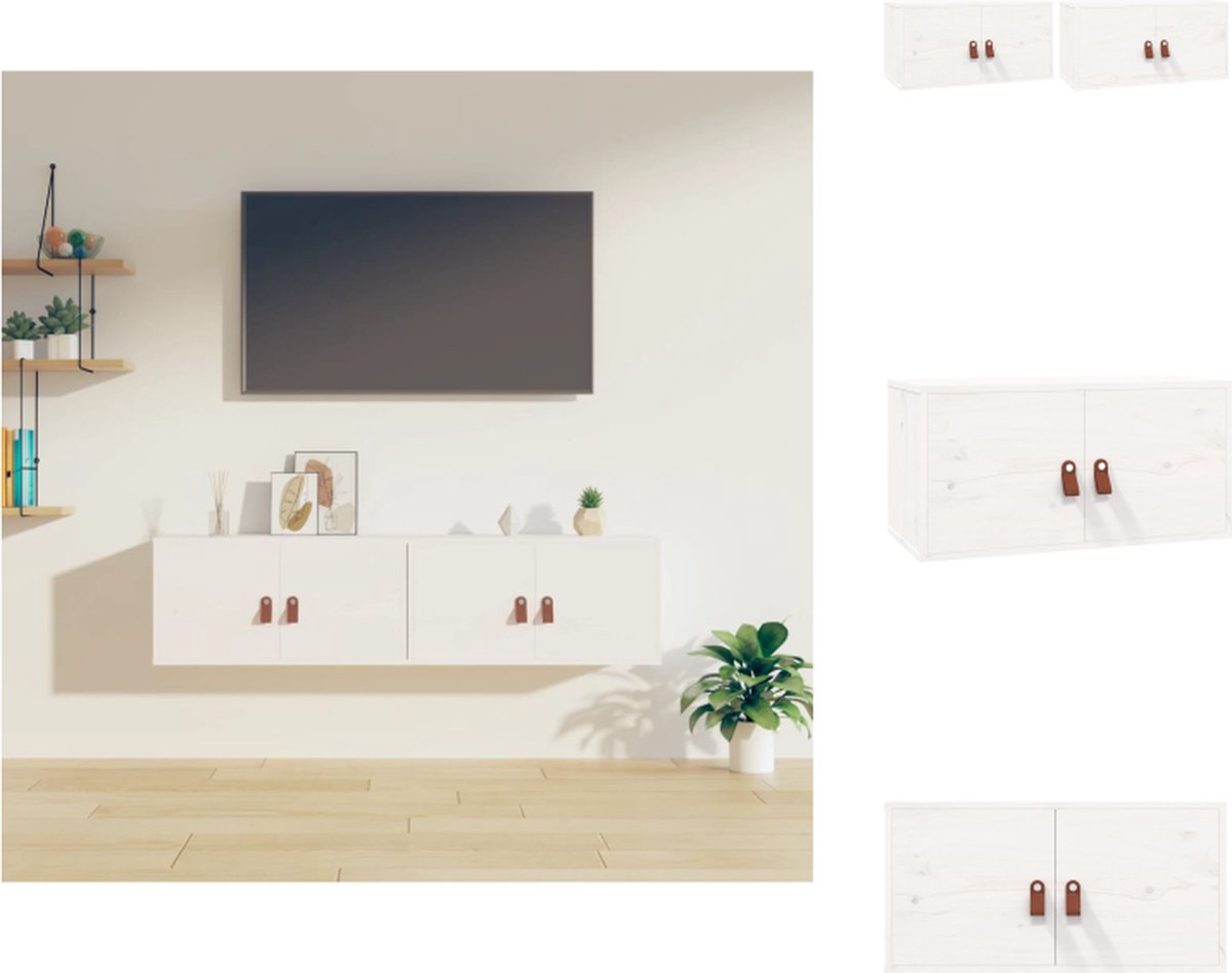 VidaXL Wandkast Houten wandkasten 60 x 30 x 30 cm Kleur- wit Wandsteun