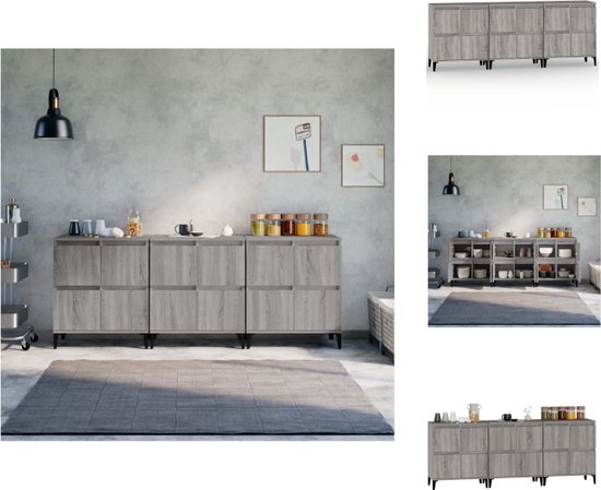 vidaXL Buffet - Classic s - Meubles - 60 x 35 x 70 cm - Chêne Sonoma Grijs - Armoire de cuisine