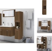 vidaXL Badkaast - Modern ontwerp - Afmetingen- 30 x 30 x 130 cm - Materiaal- Bewerkt hout - Kleur- Bruineiken - Badkamerkast