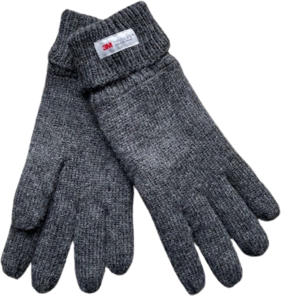 Heren handschoenen winter - Thinsulate voering - wol - grijs - one size - maat L / XL